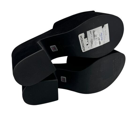 Larroudé Miso Platform Sandals Suede Black Size 10 New With Box - Picture 7 of 15